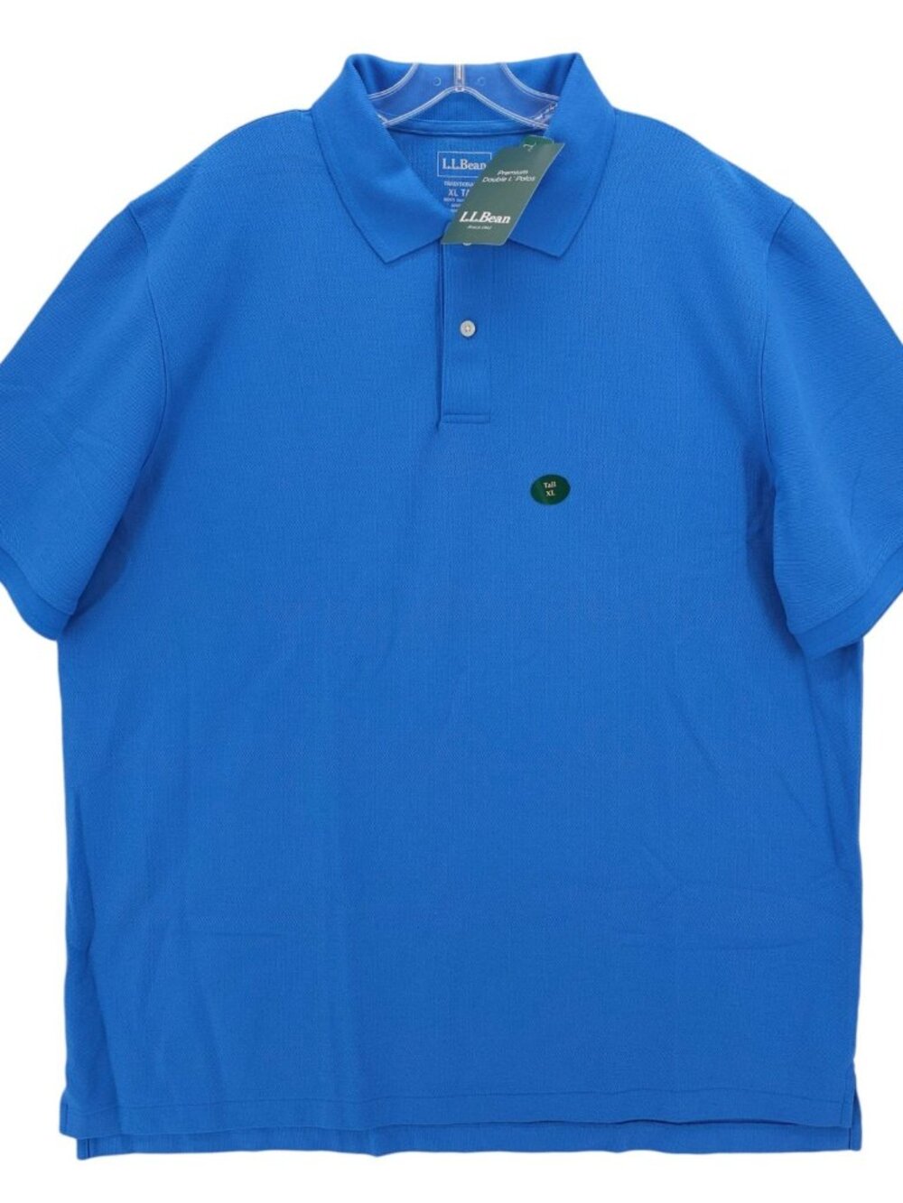NWT LL BEAN Men’s Premium Double L Polo Shirt Cobalt Sea Blue Size XL TALL